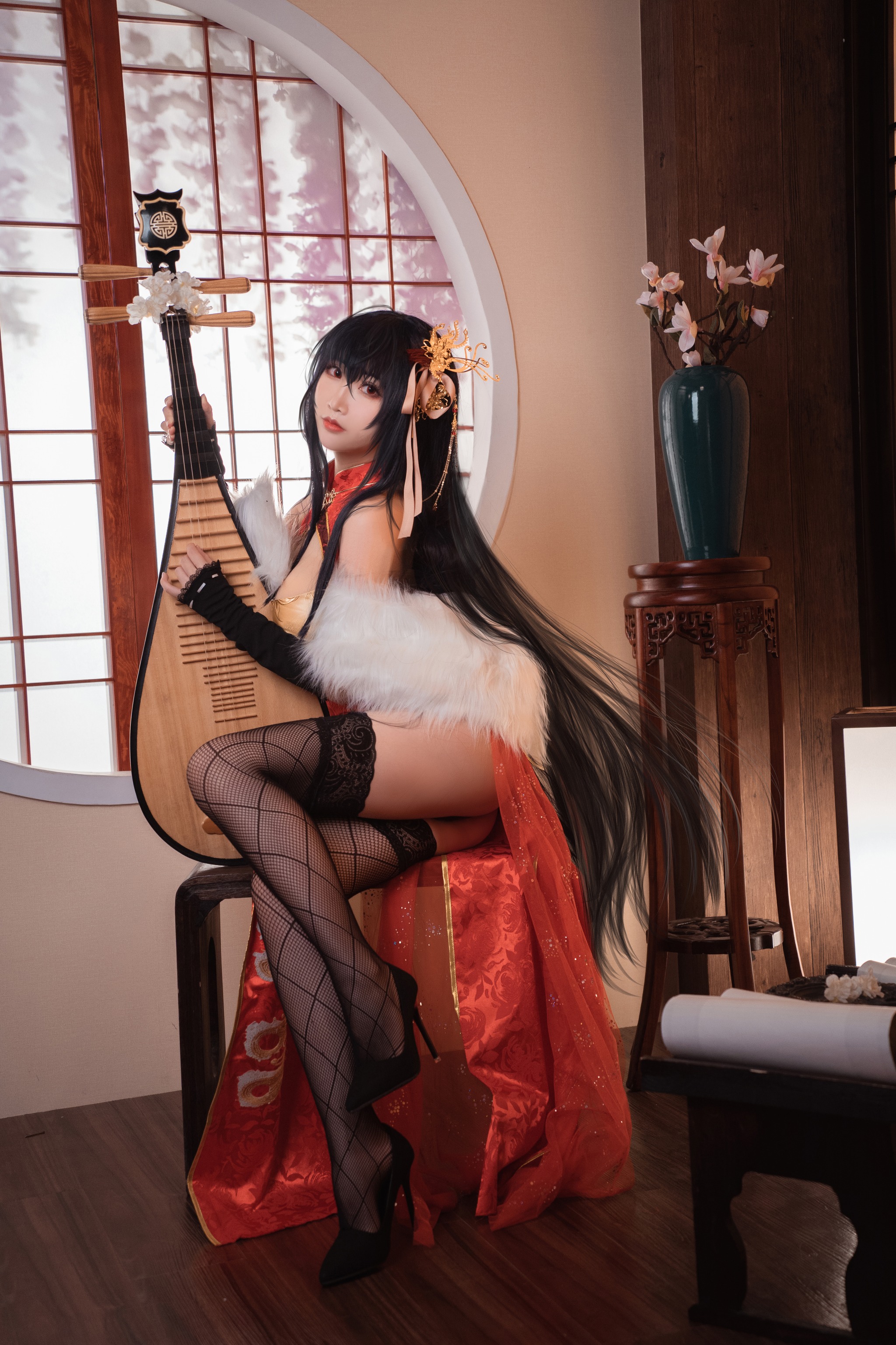 图片[1]-面饼仙儿 – NO.098 Coser面饼仙儿 大凤旗袍 [30P]-XikXak